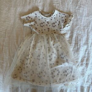 Zara Kids Cream Dress with Floral Design